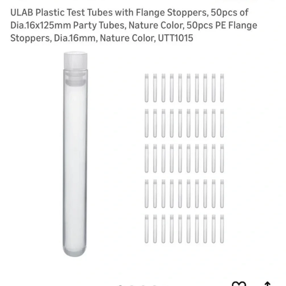 Clear Plastic Test Tube Party Favor Bottles with White Caps